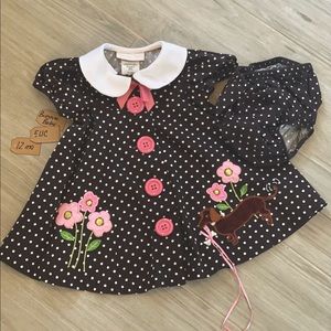 Bonnie Baby polka dot dog dress